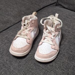 Nike Kids Pink and White Sneakers